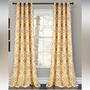 Half Moon Room Darkening 3 Curtain Panel Sets  - 52"W x 84"L - Yellow (6…